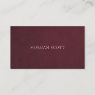 Minimalistische luxe burgundy suède textuur visitekaartje