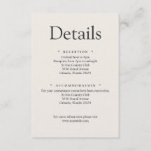 Minimalistische luxe details kaart