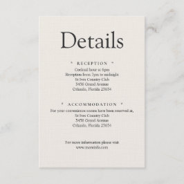 Minimalistische luxe details kaart