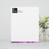 Minimalistische Luxe Floral Logo met Paarse Orchid Briefhoofd Sjabloon (Staand voorkant)