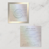 Minimalistische luxe gouden holografische aangepas vierkante visitekaartje (Voorkant / Achterkant)