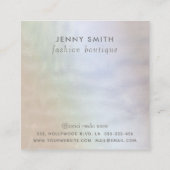 Minimalistische luxe gouden holografische aangepas vierkante visitekaartje (Achterkant)