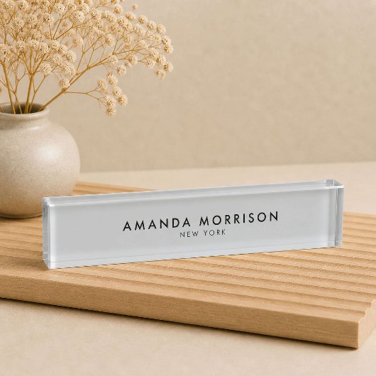 Minimalistische luxe grijs naambordje