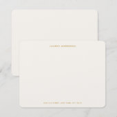 Minimalistische luxe ivoor & goud gepersonaliseerd notitiekaartje (Voorkant / Achterkant)