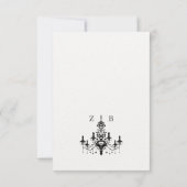 Minimalistische  luxe kroonluchter bruiloft kaart (Achterkant)