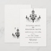 Minimalistische  luxe kroonluchter bruiloft kaart (Voorkant / Achterkant)