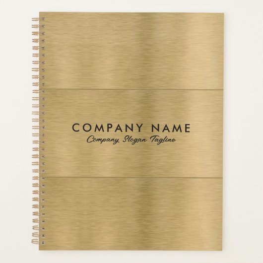 Minimalistische luxe metalen gouden textuur planner (Voorkant)