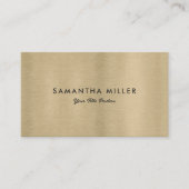 Minimalistische luxe metalen gouden textuur visitekaartje (Voorkant)