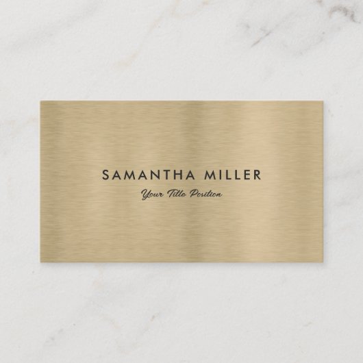 Minimalistische luxe metalen gouden textuur visitekaartje (Voorkant)