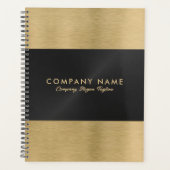 Minimalistische luxe Metallic Gold & Black textuur Planner (Voorkant)