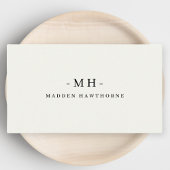 Minimalistische Luxe Professionele Ivoor Monogram Visitekaartje