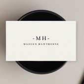 Minimalistische Luxe Professionele Ivoor Monogram  Visitekaartje