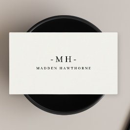 Minimalistische Luxe Professionele Ivoor Monogram  Visitekaartje