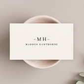 Minimalistische Luxe Professionele Ivoor Monogram Visitekaartje