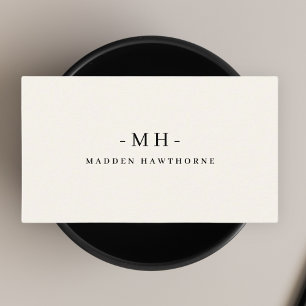 Minimalistische Luxe Professionele Ivoor Monogram  Visitekaartje