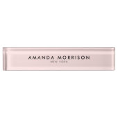 Minimalistische luxe roze naambordje (Voorkant)