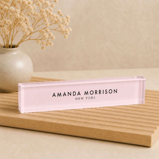 Minimalistische luxe roze naambordje