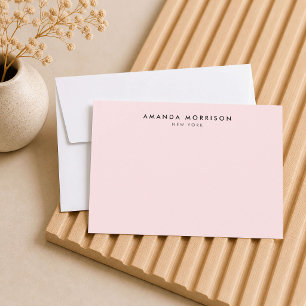 Minimalistische luxe roze notitiekaart notitiekaartje