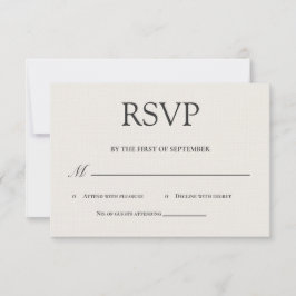 Minimalistische luxe RSVP kaart