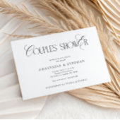 Minimalistische luxe script zwart-wit koppel bruil kaart