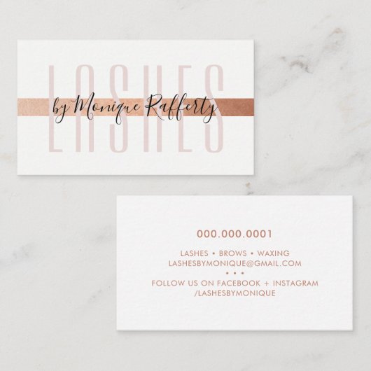 MINIMALISTISCHE LUXE stijlvolle faux roos gouden f Visitekaartje (Voorkant / Achterkant)