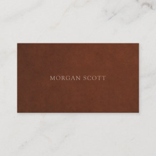Minimalistische luxe terracotta suède print visitekaartje
