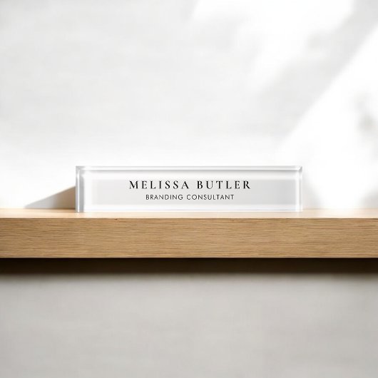Minimalistische luxe witte bureau naam Bord Naambordje