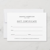 Minimalistische luxe witte cadeaubon (Voorkant)