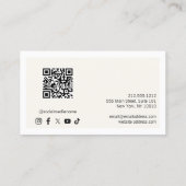 Minimalistische luxe witte / ivoren QR-code social Visitekaartje (Achterkant)