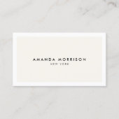 Minimalistische luxe witte / ivoren QR-code social Visitekaartje (Voorkant)