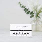 Minimalistische luxe witte loyaliteit visitekaartje (Staand voorkant)