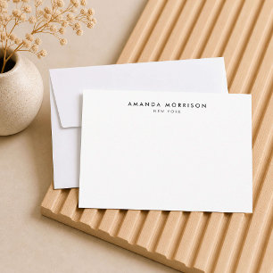 Minimalistische luxe witte notitiekaart notitiekaartje