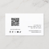 Minimalistische luxe witte QR-code sociale media Visitekaartje (Achterkant)