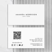 Minimalistische luxe witte QR-code sociale media Visitekaartje