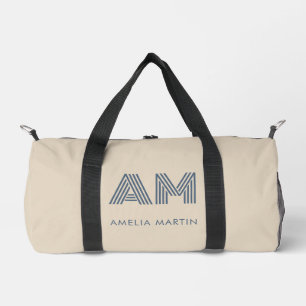 Minimalistische luxe zandbeige monogram plunjezak