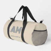 Minimalistische luxe zandbeige monogram plunjezak (Rechterhoek)