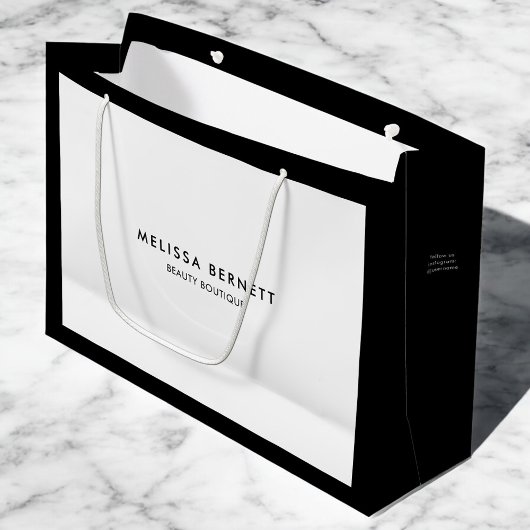 Minimalistische luxe zwart wit bedrijf groot cadeauzakje