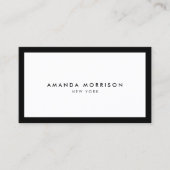 Minimalistische Luxe Zwart/Wit QR Code Sociale Med Visitekaartje (Voorkant)