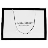 Minimalistische luxe zwart-wit zakelijk groot cadeauzakje (Achterkant)