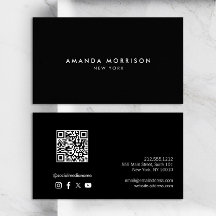 Minimalistische Luxe Zwarte QR Code Sociale Media