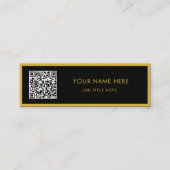 Minimalistische M Goud Zwart Schrift QR Wit Contactkaartje (Voorkant)