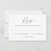 Minimalistische Maaltijdkeuze RSVP-kaart RSVP Kaartje (Voorkant)