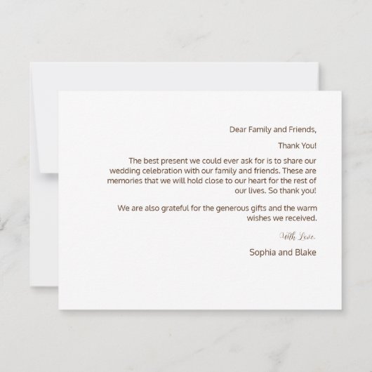 Minimalistische maan fasen bruiloft dank u kaart (Achterkant)