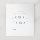 Minimalistische maan fasen bruiloft gevouwen plaat plaatskaartje (Buitenkant ongevouwen)