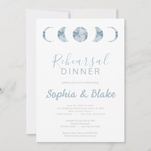 Minimalistische maan fasen Celestial repetitie din Kaart (Voorkant)