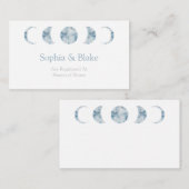 Minimalistische maan fasen hemelse bruiloft regist informatiekaartje (Voorkant / Achterkant)