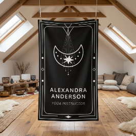 Minimalistische Maan Spirituele Hemelse Yoga Zakel Spandoek