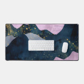 Minimalistische Maan Sterren Hemelse Bergvallei Bureaumat (Keyboard & Muis)