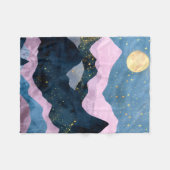 Minimalistische Maan Sterren Hemelse Bergvallei Fleece Deken (Voorkant (Horizontaal))