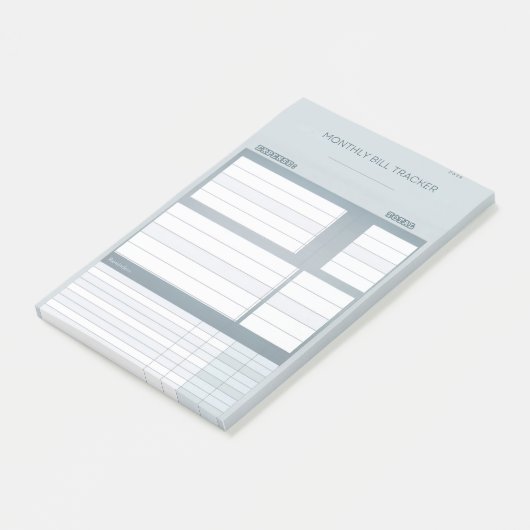 Minimalistische maandelijkse Bill Tracker-Sticker  Post-it® Notes (Schuin)